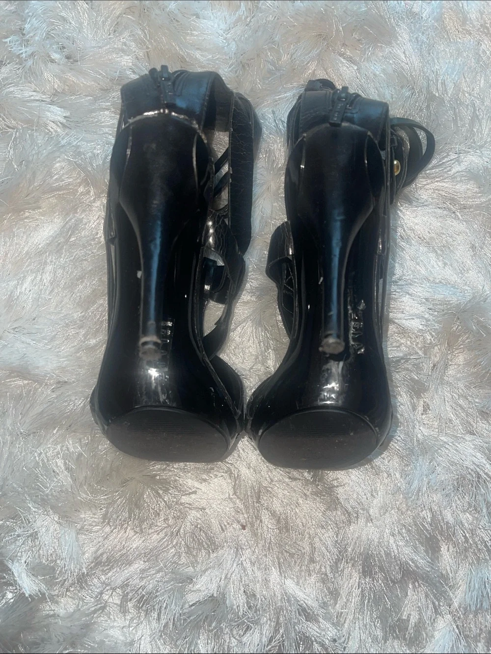 Michael Antonio Black Strappy Stiletto Heels